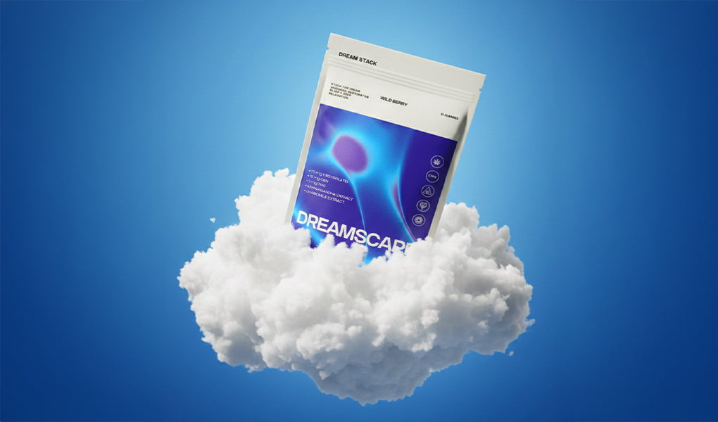 Dreamscape gummies on top of a cloud