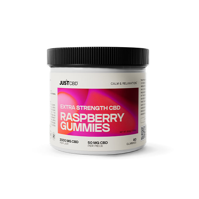 Extra Strength CBD Raspberry Gummies - JUSTCBD – Just CBD Store